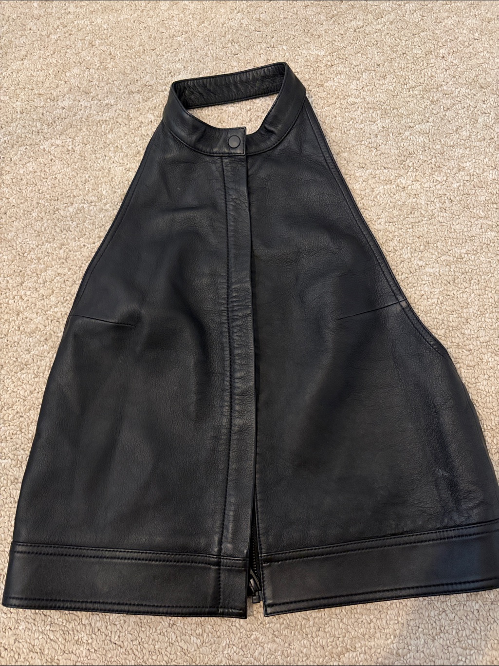 Cos Black Faux Leather Halter Vest